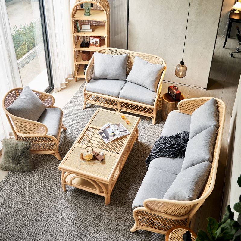 Cadre en bois scandinave canapé de mélange en coton en gris pour le salon