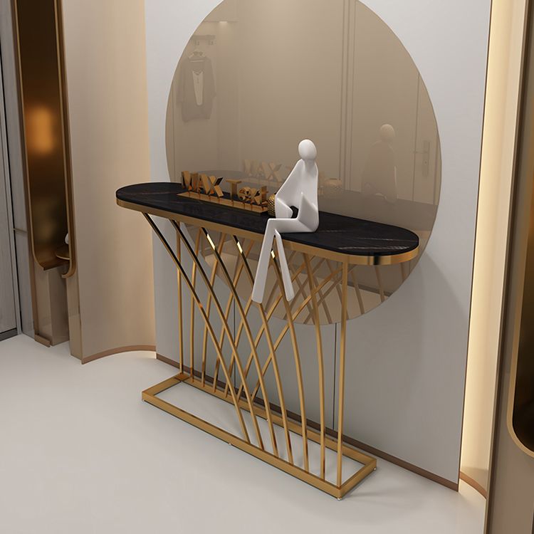 31.5" H Glam Console Accent Table Antique Finish Console Table Clearhalo 'Console Tables' 'console_tables' 'Entry & Mudroom Furniture' 'furn' 'furn_console_tables' 'Furniture' 1200x1200_e5d526e1-1939-421a-9dca-37b06f2ec3bf