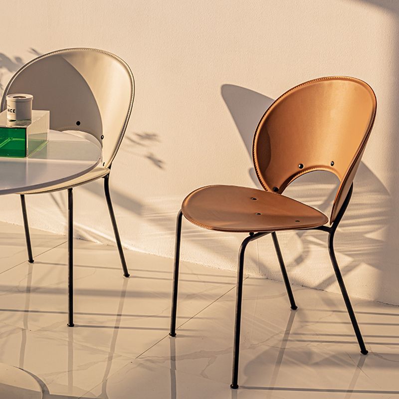 Modern Style Dining Chairs Armless Side Open Back Chairs with Metal Legs for Kitchen Clearhalo ' kitchen&dining_furn' 'Dining Chairs' 'Dining Tables & Seating' 'dining_chair' 'furn' 'furn_dining_chair' 'Furniture' 'furniture_dining_chair' 'Kitchen & Dining Furniture' 'kitchen' 1200x1200_e5d55a5e-61c2-472c-b3a4-1f76e05d241f