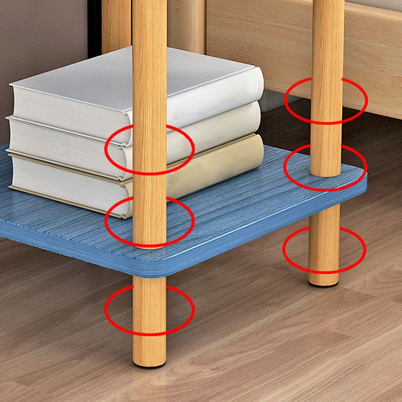 Table d'appoint en bois à double niveau de style moderniste géométrique pour le salon