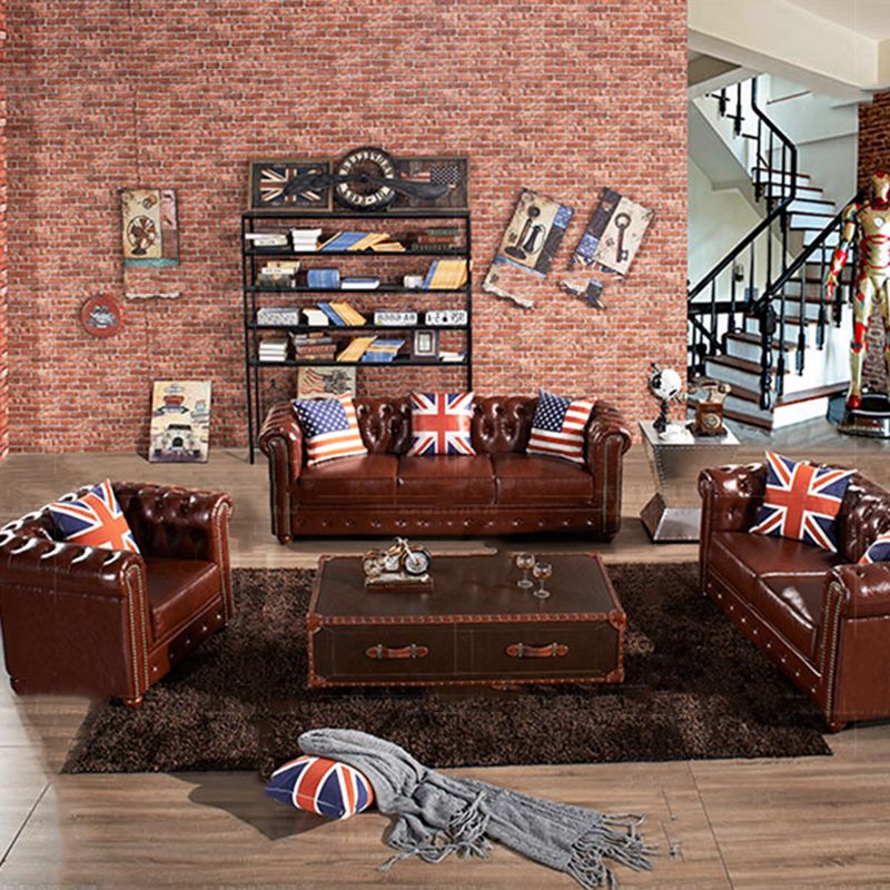 Canapé à dos fendu tufted 33.46 "d x 29,52" H canapé à bras roulé pour le salon