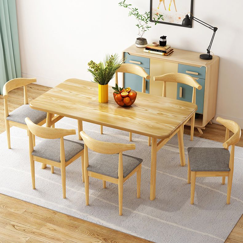 Solid Wood Top Dining Table Traditional Luxury Rectangle Table with 4 Legs Clearhalo 'Dining Tables & Seating' 'Dining Tables' 'dining_table' 'furn' 'furn_dining_table' 'Furniture' 'Kitchen & Dining Furniture' 1200x1200_e5d6ca9b-0a04-4387-8529-5a019ca1e2d8