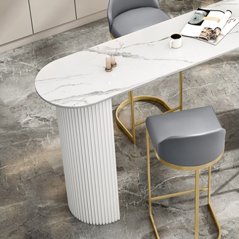 White Colour Bar Wine Table Stone Bar Dining Table with Double Pedestal Clearhalo 'Bar Furniture' 'Bar Tables' 'bar_tables' 'furn' 'furn_bar_tables' 'Furniture' 'Kitchen & Dining Furniture' 1200x1200_e5d6d091-3e5e-4513-bab4-4a17125bcde1