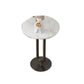 21.65" Tall Pedestal Side Table Modern Style Round Stone Top End Table