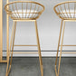 Glam Round Bar Stools Gold Metal Dining Stools with Footrest Clearhalo 'Bar Furniture' 'Bar Stools' 'bar_stools' 'furn' 'furn_bar_stools' 'Furniture' 'Kitchen & Dining Furniture' 1200x1200_e5db52f0-5df6-436a-b542-158eeec5a10d