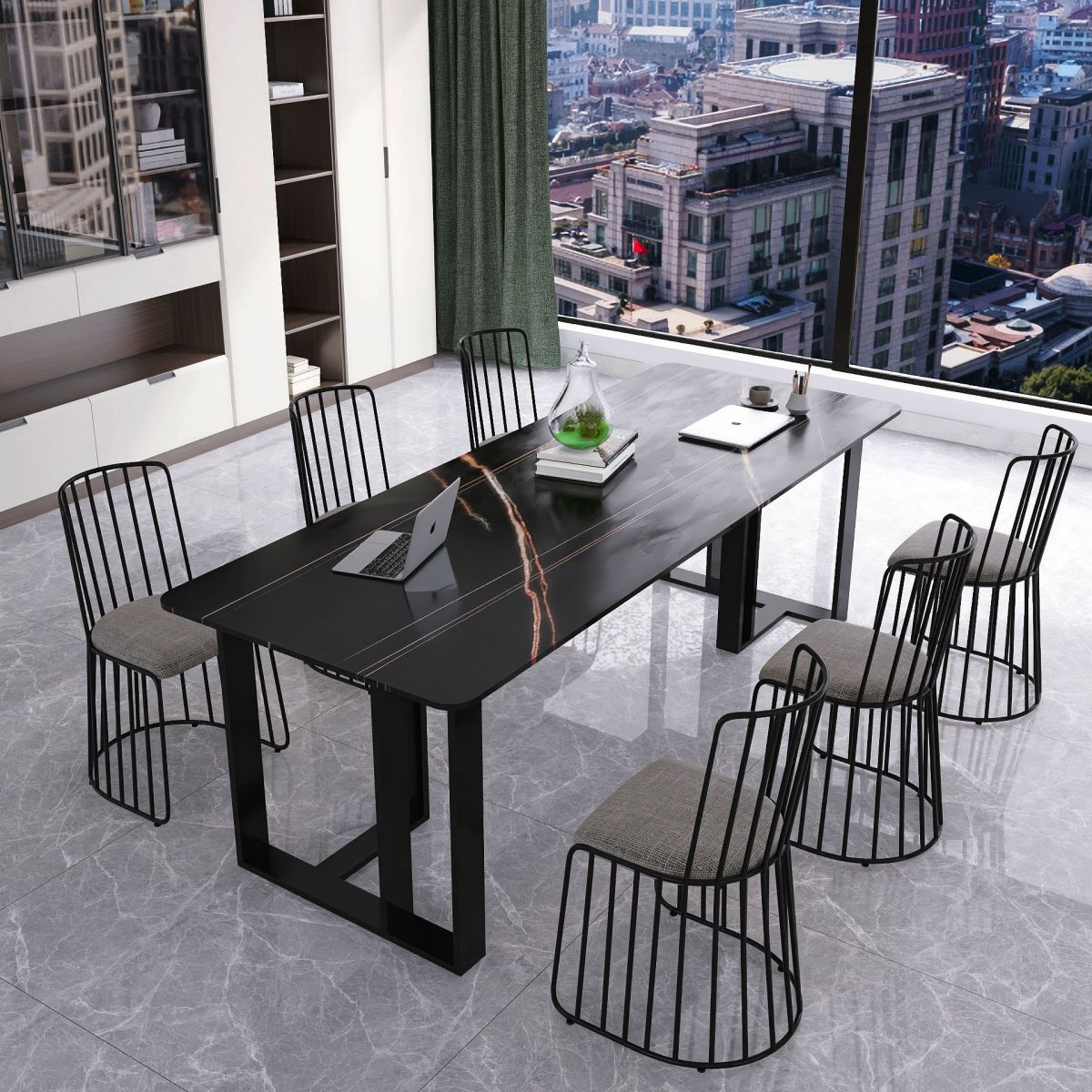 Rectangular Writing Desk Industrial Style Sled Base Office Desk Clearhalo 'furn' 'furn_office_desk' 'Furniture' 'Office Desks' 'Office Furniture' 'office_desk' 1200x1200_e5dc612c-396f-4802-9638-0e6e581555a4