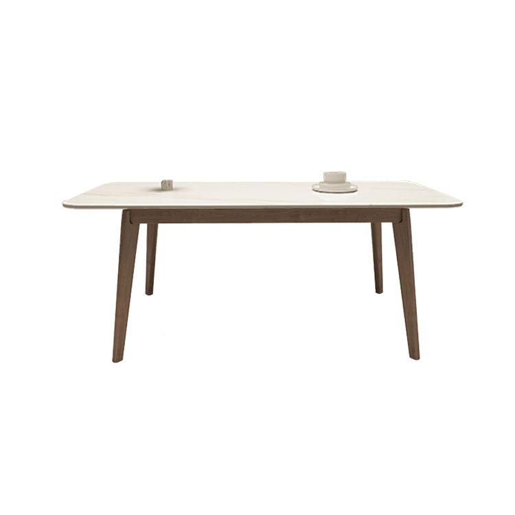 Tavolo da pranzo in stile shaker rettangolo 4 gambe marroni in legno massiccio tavolo da pranzo