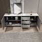 Scheda laterale in stile glam Sinterita Sinterita Sideboard con porta e cassetto per uso domestico