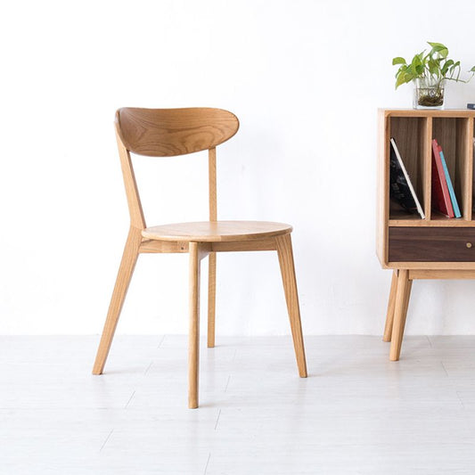 Wood Side Dining Chairs Traditional Open Back Dining Side Chair in Natural