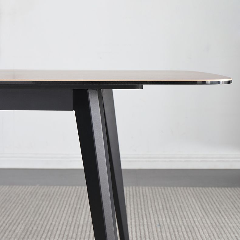 Sintered Stone Industrial Table Restaurant Rectangle Dining Table with 4 Metal Legs Clearhalo ' dining_table' 'Dining Tables & Seating' 'Dining Tables' 'furn' 'furn_dining_table' 'Furniture' 'furniture_dining_table' 'Kitchen & Dining Furniture' 'kitchen&dining_furn' 'kitchen' 'kitchen_dining_table' 1200x1200_e5df505d-df96-4dc2-a3c3-9434cdd8204f