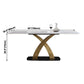 Traditional Luxury Rectangle Dining Room Table White Sintered Stone Table with Gold Pedestal Base Clearhalo ' dining_table' 'Dining Tables & Seating' 'Dining Tables' 'furn' 'furn_dining_table' 'Furniture' 'furniture_dining_table' 'Kitchen & Dining Furniture' 'kitchen&dining_furn' 'kitchen' 'kitchen_dining_table' 1200x1200_e5dfb2c9-d846-4fc6-b54b-cfec36cf8c6e