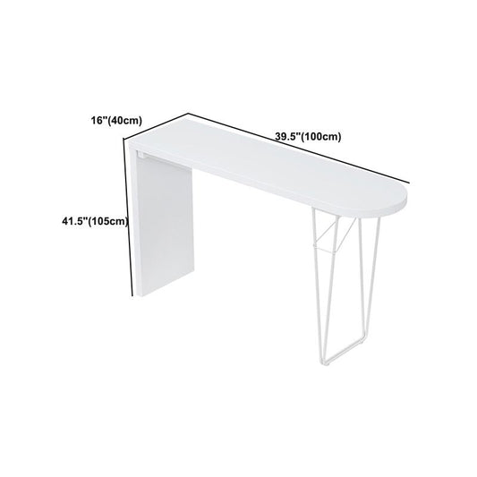 Tavolo da pranzo moderno bar in legno in legno tavolo da pub in altezza bianca con doppio piedistallo