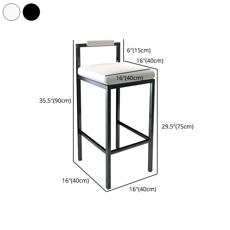 Contemporary Footrest Upholstered Home Stool Matte Finish Low Back Barstool Clearhalo 'Bar Furniture' 'Bar Stools' 'bar_stools' 'furn' 'furn_bar_stools' 'Furniture' 'furniture_bar_stools' 'Kitchen & Dining Furniture' 1200x1200_e5e49475-dede-4b66-ad17-3066702c33cf