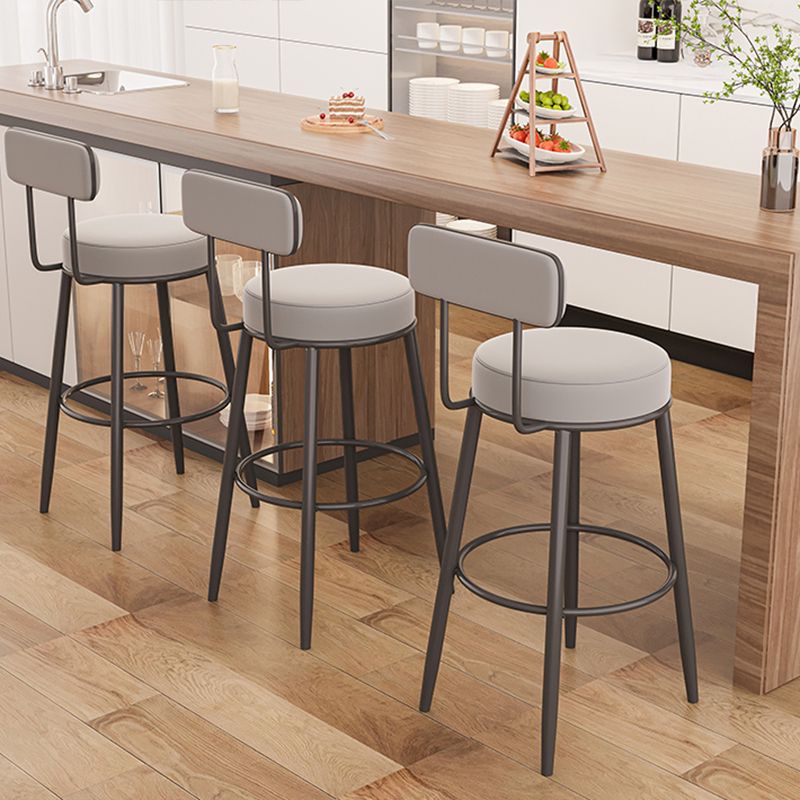 Modern Backrest Armless Counter Stool Iron Cafe Bar Stool with Cushion and Pedal Clearhalo 'Bar Furniture' 'Bar Stools' 'bar_stools' 'furn' 'furn_bar_stools' 'Furniture' 'furniture_bar_stools' 'Kitchen & Dining Furniture' 1200x1200_e5e49f33-f875-4b47-9784-4ed238ae156a