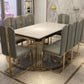 Tavolo da pranzo rettangolare in stile glam con base in metallo con 4 gambe