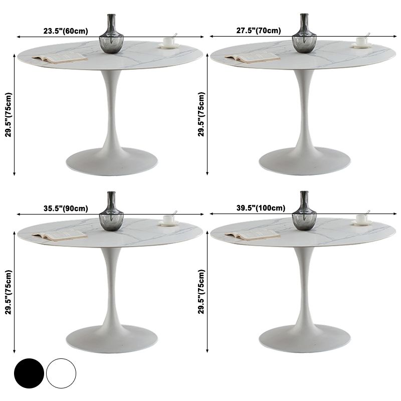 Minimalist Sintered Stone Dining Table Round Shape Kitchen Dining Table with Tulip Base Clearhalo ' dining_table' 'Dining Tables & Seating' 'Dining Tables' 'furn' 'furn_dining_table' 'Furniture' 'furniture_dining_table' 'Kitchen & Dining Furniture' 'kitchen&dining_furn' 'kitchen' 'kitchen_dining_table' 1200x1200_e5e5cb58-87a6-43b9-96e5-6a1fca69f415