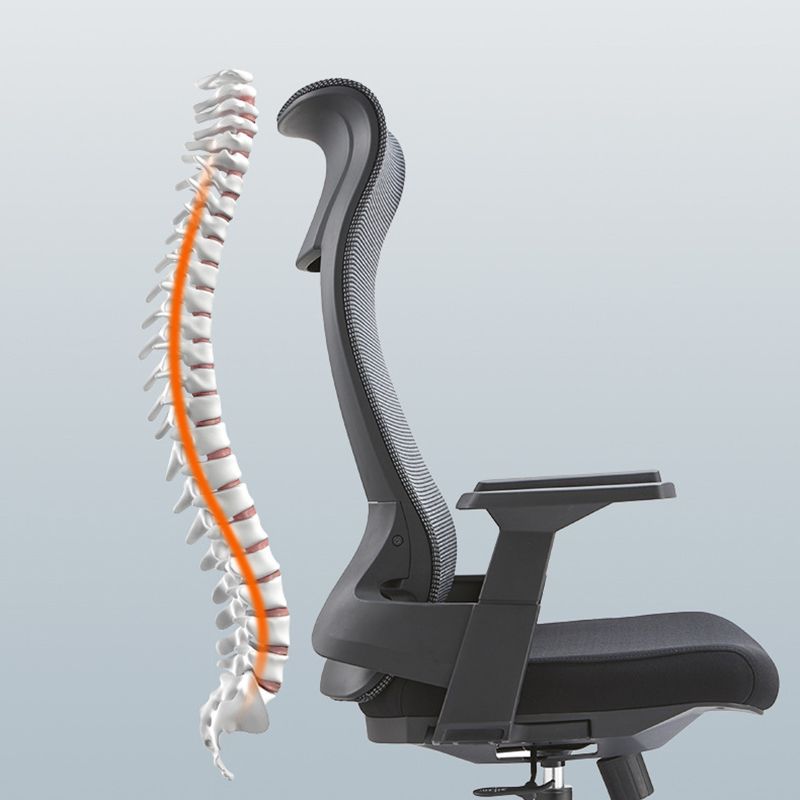 Fixed Arms Desk Chair Modern Adjustable Seat Height Swivel Chair with Breathable Back Clearhalo 'furn' 'furn_office_chair' 'Furniture' 'Office Chairs' 'Office Furniture' 'office_chair' 1200x1200_e5e67707-1152-4ae1-bebc-74b59136696c