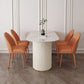 Modern Oval Dining Table Stone and Metal Double Pedestal Dining Table in White Clearhalo 'Dining Tables & Seating' 'Dining Tables' 'dining_table' 'furn' 'furn_dining_table' 'Furniture' 'furniture_dining_table' 'Kitchen & Dining Furniture' 1200x1200_e5e6f2c5-cb4e-4eef-807e-1ed446192862