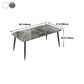 Contemporary Rectangle Stone Table for Restaurant Black Metal Pedestal Dining Table Clearhalo 'Dining Tables & Seating' 'Dining Tables' 'dining_table' 'furn' 'furn_dining_table' 'Furniture' 'Kitchen & Dining Furniture' 1200x1200_e5e963d9-56f5-4854-9154-d5b22ba26fb3
