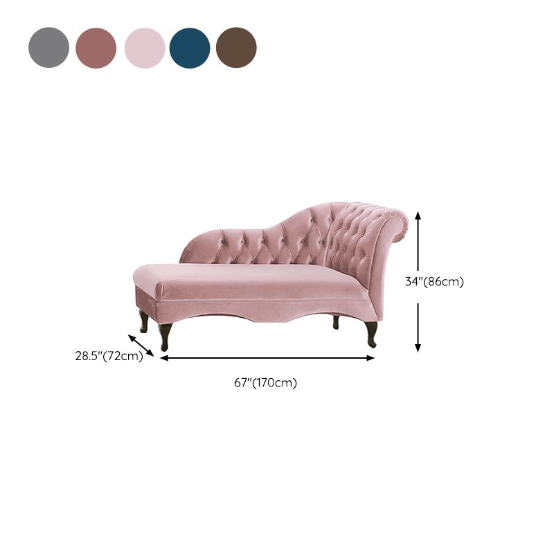 Living Room Rolled Arms Chaise Modern Style Velvet Chaise with Two Arms Clearhalo 'Chairs & Seating' 'Chaise Lounge' 'chaise_lounge' 'furn' 'furn_chaise_lounge' 'Furniture' 'Living Room Furniture' 1200x1200_e5ea7314-2ce0-4553-8a71-481189e93a5b