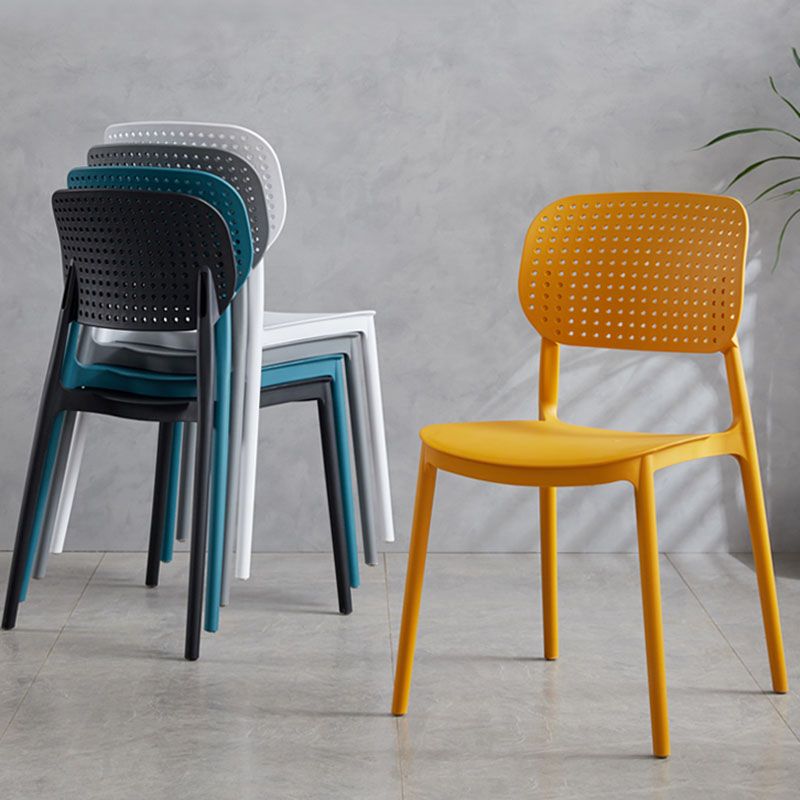 Minimalist Design Plastic Dining Armless Chair Open Back Dining Side Chairs Clearhalo 'Dining Chairs' 'Dining Tables & Seating' 'dining_chair' 'furn' 'furn_dining_chair' 'Furniture' 'furniture_dining_chair' 'Kitchen & Dining Furniture' 1200x1200_e5eac690-f2f3-49b7-87f0-f74754eb616a