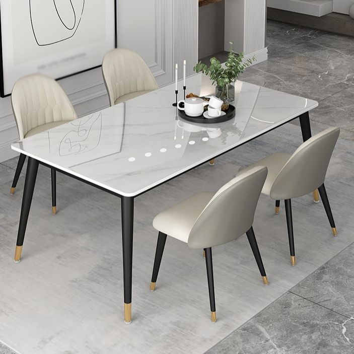 Glam 1/4/5/7 Pieces Dining Set White Standard Height Dining Set Clearhalo 'Dining Room Sets' 'Dining Tables & Seating' 'dining_room_set' 'furn' 'furn_dining_room_set' 'Furniture' 'furniture_dining_room_set' 'Kitchen & Dining Furniture' 'kitchen&dining_furn' 'kitchen' 1200x1200_e5eb3d10-bcee-483b-af3d-c9e294a72457