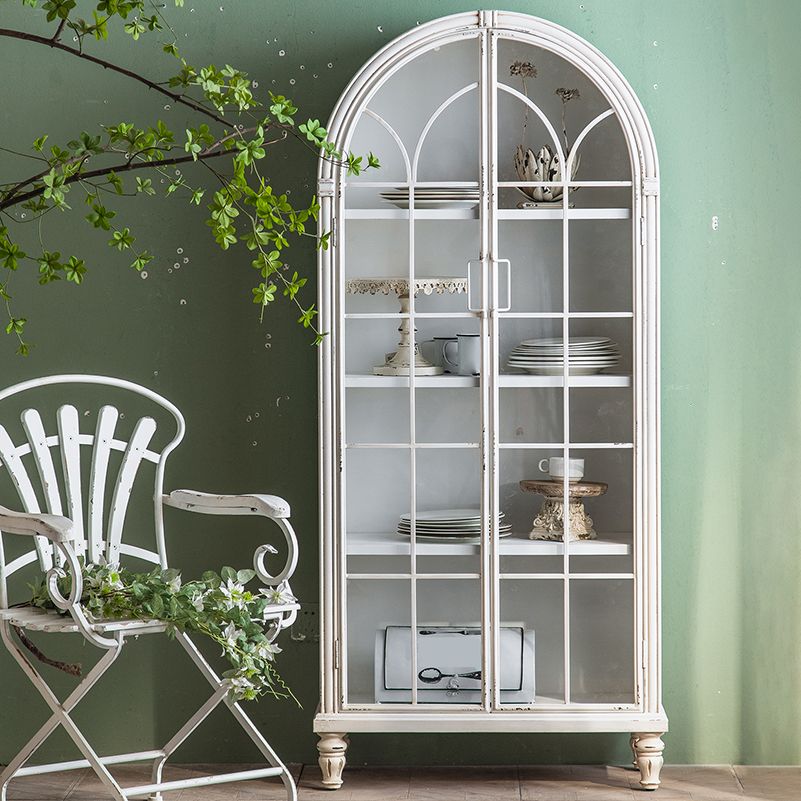 Glass Doors Display Stand Solid Wood Traditional Curio Cabinet