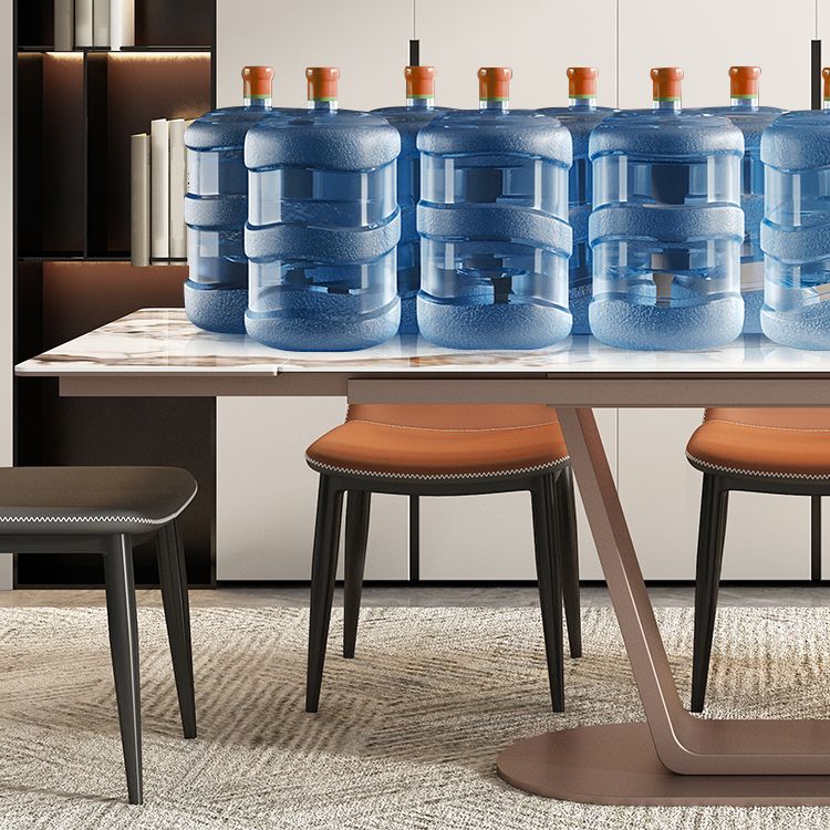 Contemporary 1/4/5/7 Pieces Dining Set Rectangle Dining Table with Pedestal Base Clearhalo 'Dining Room Sets' 'Dining Tables & Seating' 'dining_room_set' 'furn' 'furn_dining_room_set' 'Furniture' 'furniture_dining_room_set' 'Kitchen & Dining Furniture' 'kitchen&dining_furn' 'kitchen' 1200x1200_e5ed7eed-5596-4ff3-b8a1-f06b2a69d4b7