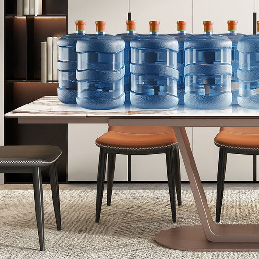 Contemporary 1/4/5/7 Pieces Dining Set Rectangle Dining Table with Pedestal Base Clearhalo 'Dining Room Sets' 'Dining Tables & Seating' 'dining_room_set' 'furn' 'furn_dining_room_set' 'Furniture' 'furniture_dining_room_set' 'Kitchen & Dining Furniture' 'kitchen&dining_furn' 'kitchen' 1200x1200_e5ed7eed-5596-4ff3-b8a1-f06b2a69d4b7