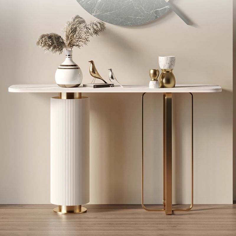 Tavolo di accento glam largo 15 pollici Stone Oro Console Accent Table