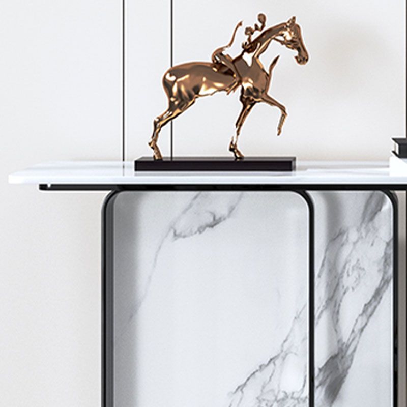 Tavolo di accento del rettangolo di pietra moderna da 31,5 "tavolino alto