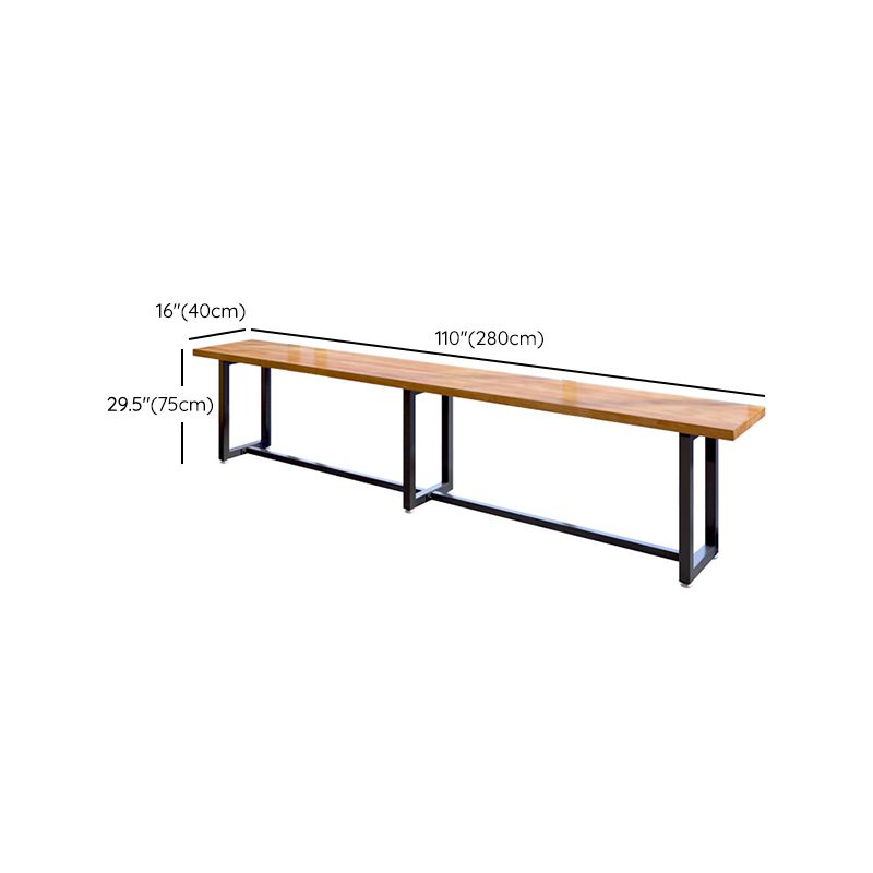 Industrial Trestle Base Dining Table Metal and Wood Dining Table Clearhalo 'Dining Tables & Seating' 'Dining Tables' 'dining_table' 'furn' 'furn_dining_table' 'Furniture' 'Kitchen & Dining Furniture' 1200x1200_e5f0dca6-a2f4-4e7d-8c01-2683e5be042b