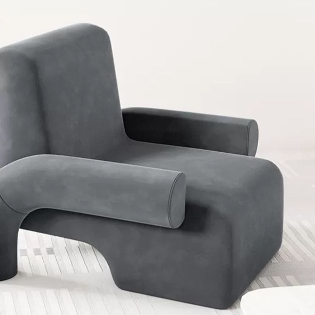 Nordic Velvet Arms Included Round Arms Tight Back Accent Armchair