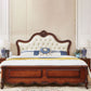 84.65 inch Wide Victorian Bed Rubberwood Bed Frame with Upholstered Headboard Clearhalo 'Bedroom Furniture' 'Beds' 'furn' 'furn_beds' 'Furniture' 1200x1200_e5f22634-58ce-499a-9d3a-40a17be3b0e9