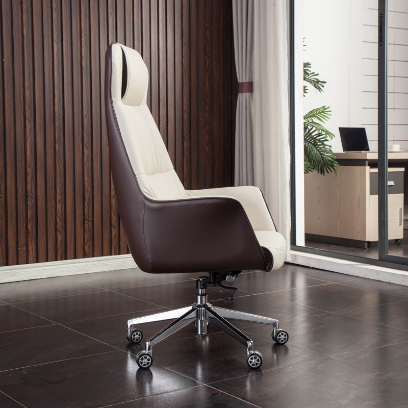 Modern Faux Leather Executive Chair High Back Armless Swivel Chair Clearhalo 'furn' 'furn_office_chair' 'Furniture' 'Office Chairs' 'Office Furniture' 'office_chair' 1200x1200_e5f30c33-bf8a-47e5-aa10-00c0af1709a9