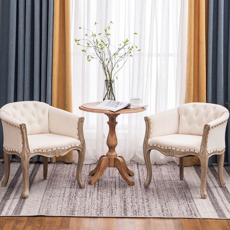 Upholstered Dining Arm Chair Tufted Dining Armchairs with Rubberwood Legs Clearhalo ' kitchen&dining_furn' 'Dining Chairs' 'Dining Tables & Seating' 'dining_chair' 'furn' 'furn_dining_chair' 'Furniture' 'furniture_dining_chair' 'Kitchen & Dining Furniture' 'kitchen' 1200x1200_e5f53c26-a31f-4026-ae49-9f374da99e7f