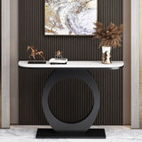 31.5" Tall Modern Console Table 1-shelf Half Moon Accent Table for Hall