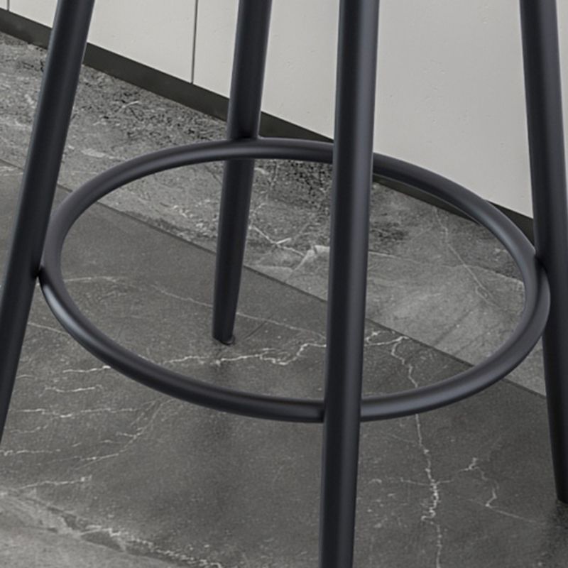 Modern Armless Backrest Counter Stool Iron Kitchen Bar Stool with Velvet Cushion Clearhalo 'Bar Furniture' 'Bar Stools' 'bar_stools' 'furn' 'furn_bar_stools' 'Furniture' 'furniture_bar_stools' 'Kitchen & Dining Furniture' 1200x1200_e5f75b98-46cb-4730-bbe5-f9d7206f7e5e