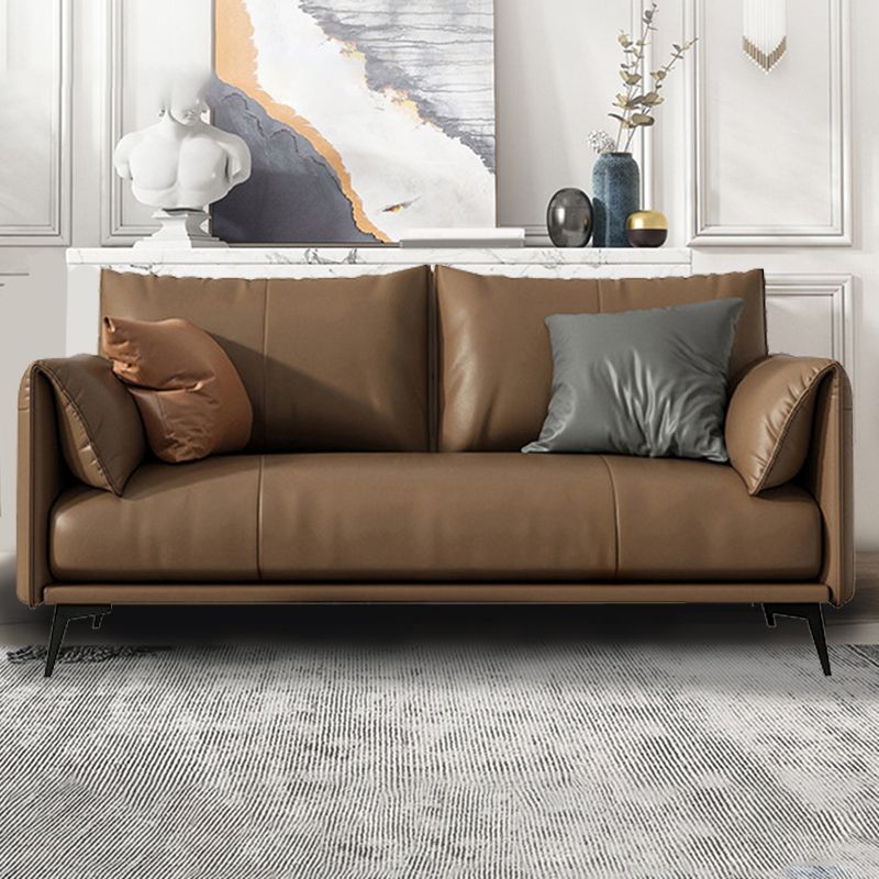 Divano tappezzeria marrone scuro contemporaneo con cuscino indietro per soggiorno