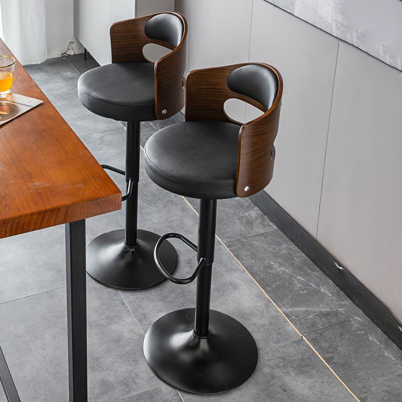 Modern Backrest Liftable Stool Iron Household Bar Stool with Cushion and Pedal Clearhalo 'Bar Furniture' 'Bar Stools' 'bar_stools' 'furn' 'furn_bar_stools' 'furniture_bar_stools' 'Kitchen & Dining Furniture' 'kitchen&dining_furn' 'kitchen' 'kitchen_furn' Furniture' 1200x1200_e5f99682-8127-411b-ae09-79e1e0bc5c0e