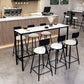 Indoor White and Black Counter Wine Table Rectangle Stone Bar Height Pub Table