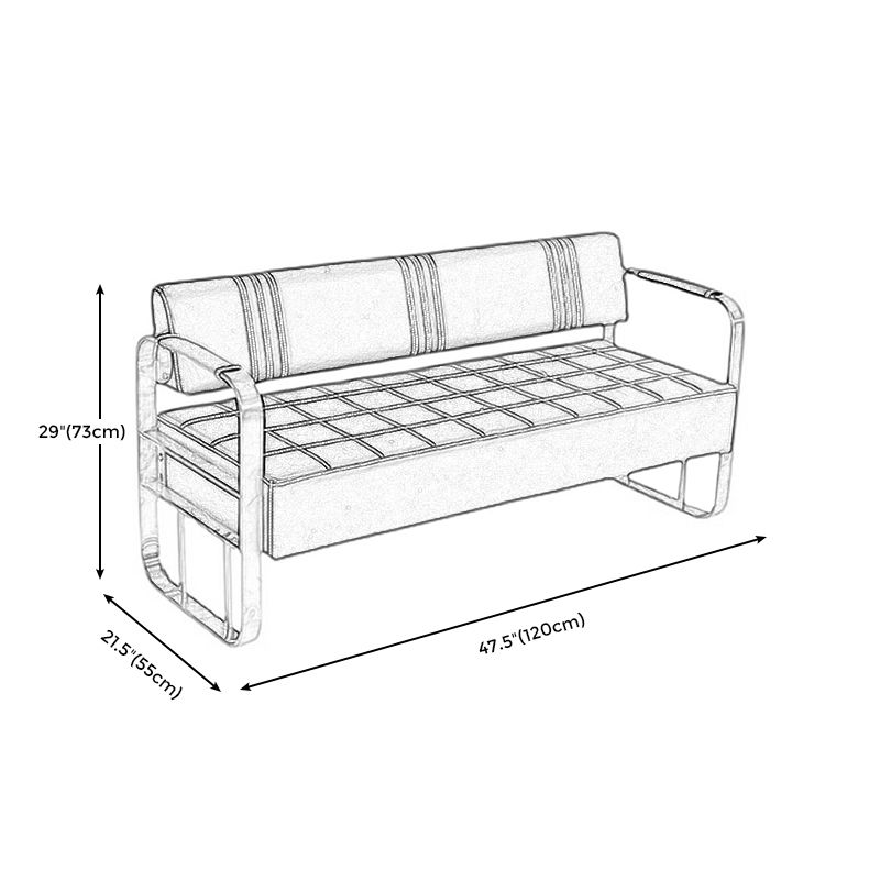 Faux Leather Square Arm Sofa with Tight Back 21.65" W 28.74" H Clearhalo 'furn' 'furn_sofas' 'Furniture' 'Living Room Furniture' 'Sofa' 'sofas' 1200x1200_e5fa5200-c310-4317-9289-0daf55055dcd