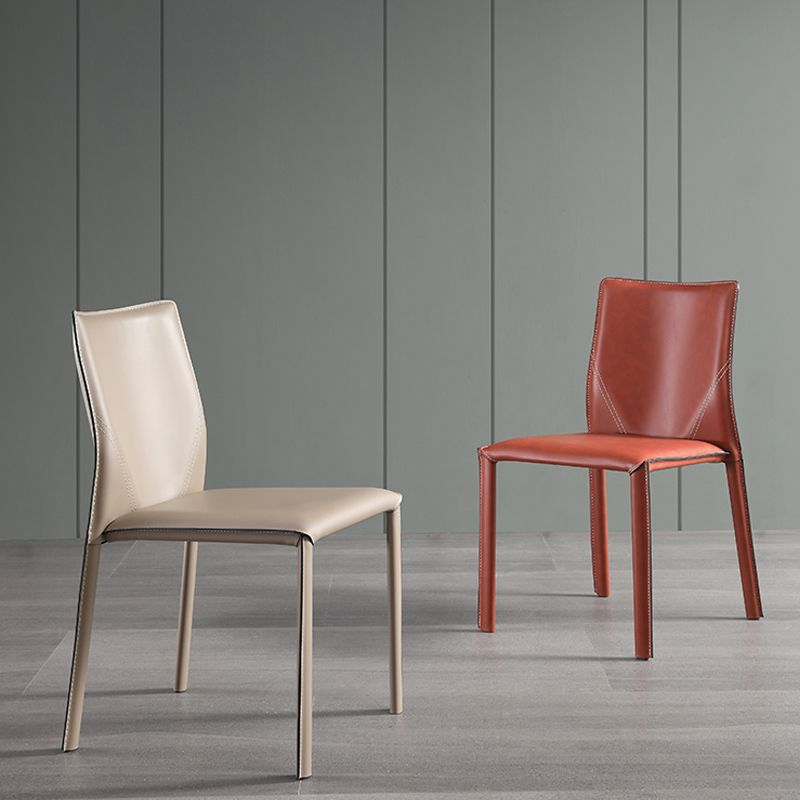 Faux Leather Kitchen Dining Chairs Armless Chairs with Metal Base Clearhalo 'Dining Chairs' 'Dining Tables & Seating' 'dining_chair' 'furn' 'furn_dining_chair' 'Furniture' 'Kitchen & Dining Furniture' 1200x1200_e5fb11c3-acb8-441c-8a20-a6632cf802a6
