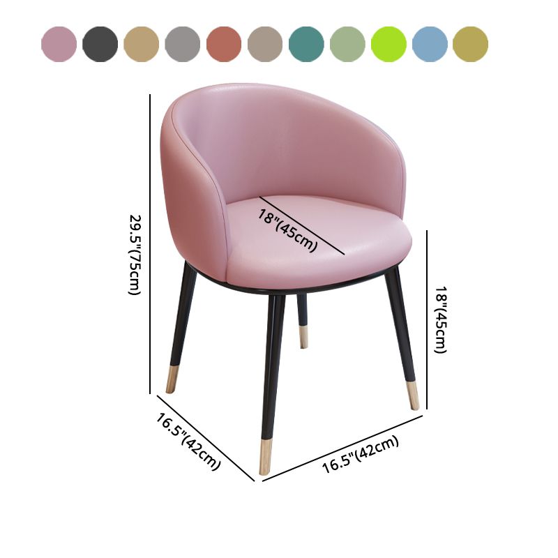 Modern Bedroom Leather Arm Chair Matte Finish Solid Back Dining Chair Clearhalo ' kitchen&dining_furn' 'Dining Chairs' 'Dining Tables & Seating' 'dining_chair' 'furn' 'furn_dining_chair' 'Furniture' 'furniture_dining_chair' 'Kitchen & Dining Furniture' 'kitchen' 1200x1200_e5fbe475-7569-4c38-baf4-4192c6aea524