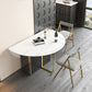 Modern Dining Set 1/3/7 Pcs Sintered Stone Top Dining Table with Folding Chairs