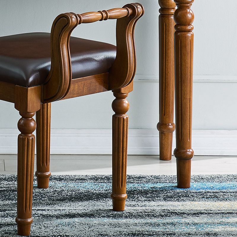 17.71 "スツールセットの茶色のドレッサーと2ドロワーとミラー付きの広い堅い木材洗面化粧台セット