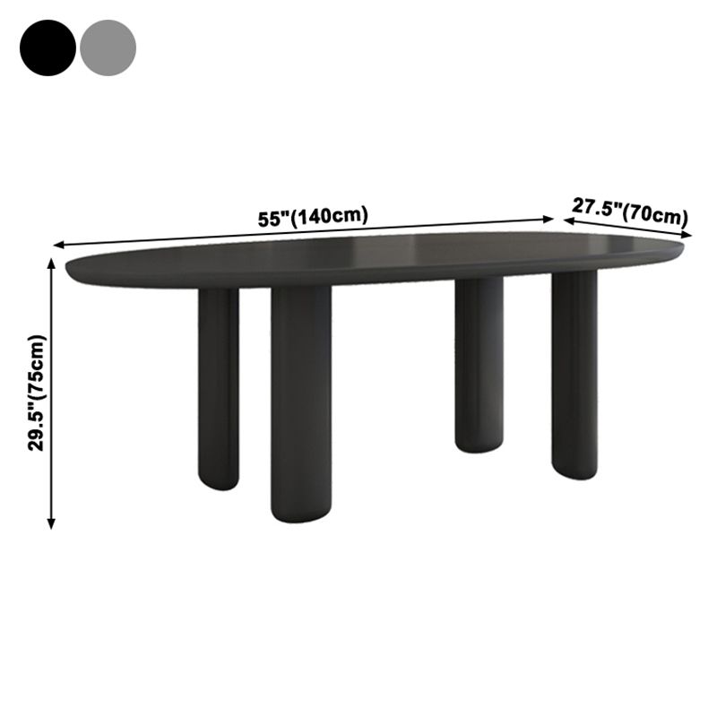 Oval Solid Wood Dining Table in Grey/Black Modern Table with 4 Legs for Restaurant Clearhalo ' dining_table' 'Dining Tables & Seating' 'Dining Tables' 'furn' 'furn_dining_table' 'Furniture' 'furniture_dining_table' 'Kitchen & Dining Furniture' 'kitchen&dining_furn' 'kitchen' 'kitchen_dining_table' 1200x1200_e60004b2-e34a-406a-961c-b73a60285a69