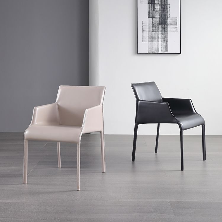Moderne binnengestoffeerde tankstoel Faux lederen eetkamerstoel voor eetkamer