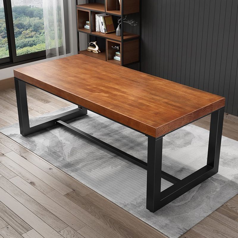 Industrial Rectangular Writing Desk Solid Wood Office Desk for Office Clearhalo 'furn' 'furn_office_desk' 'Furniture' 'Office Desks' 'Office Furniture' 'office_desk' 1200x1200_e601d578-25d3-49e5-b752-5b2a0813063d