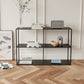 Modern Metal Open Storage Bookcase Black / White Bookshelf with Shelves